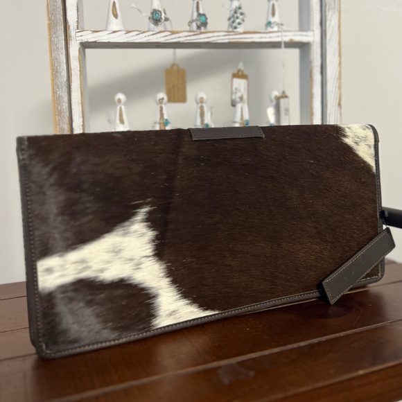 New Brown Gorgeous embossed leather cowhide jewelry case holder travel organizer - Picture 3 of 5